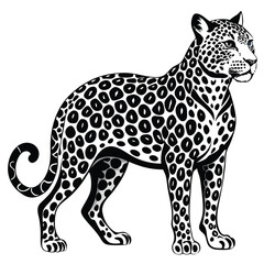 leopard vector black color silhouette