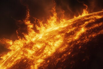 Fiery Surface of the Sun with Solar Flares