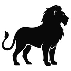 lions vector black color silhouette