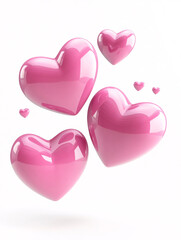 Valentine's Day creative banner. Surprise gift with red ribbons and red heart shaped on background. Valentines day concept.  copy space
