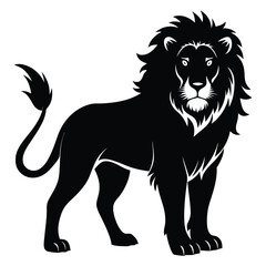 lions vector black color silhouette