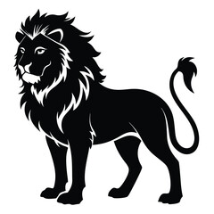 lions vector black color silhouette