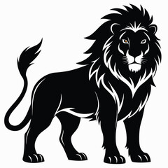 Obraz premium lions vector black color silhouette