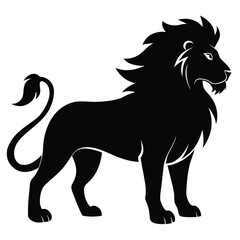 lions vector black color silhouette