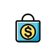 shopping bag wih dollar symbol