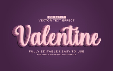 3d editable valentine day text effect typography style