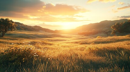 Obraz premium Colorful Landscape of a Meadow 16K Resolution