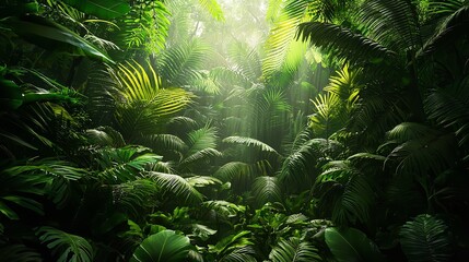 Fototapeta premium Deep Tropical Jungles of Southeast Asia in August with Lush Greenery