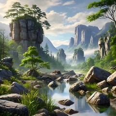 waterfall in the mountains