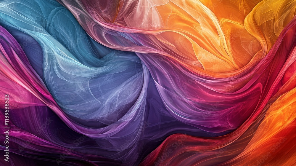 Leinwandbilder vibrant curves and swirls abstract art digital creation colorful environment dynamic viewpoint