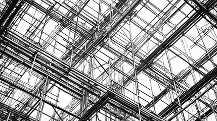 Obraz premium A building with a lot of metal pipes and wires