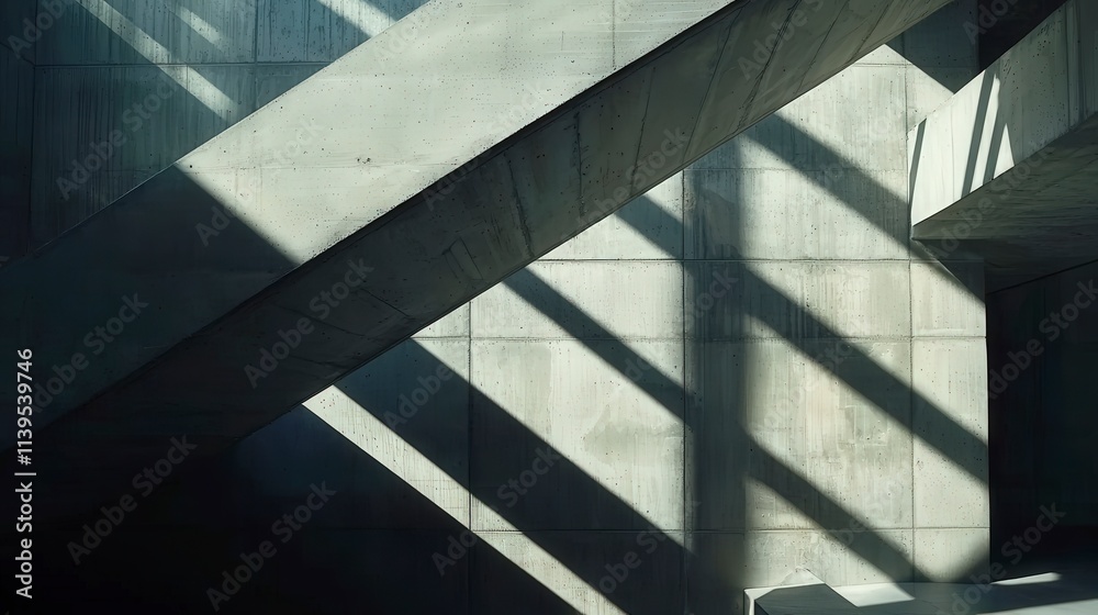 Aufkleber staircase shadows and lines modern building architectural photography urban environment abstract vie