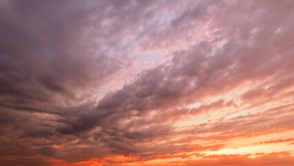 beautiful sunset golden clouds on the sky backdrop - photo of nature