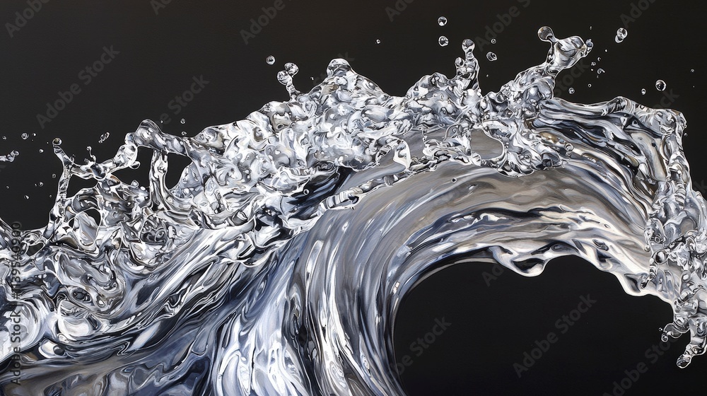 Aufkleber dynamic water wave captured midcrest nature photography artistic display fluid motion close-up persp