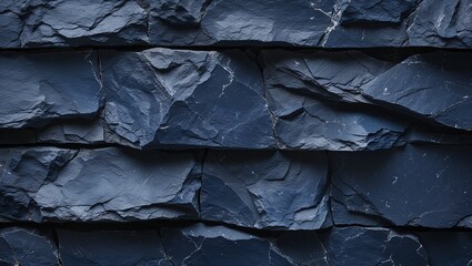 Abstract Cracked Blue Slate Rock Texture , Natural Stone Background for Design ,stone texture ,blue , image , illustration Dark blue slate rock texture background with rough, cracked layers of stone