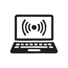 Laptop icon. Laptop in flat style isolated on white background vector