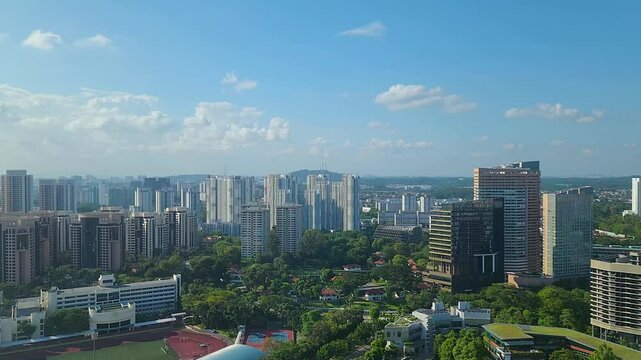 Singapore skyline in the daytime. 4K resolution time-lapse of the Singapore skyline at daytime.