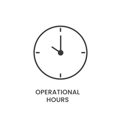 operational hours clock small business icon