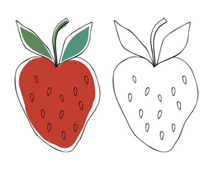 Sweet strawberry illustration, perfect for kids' projects!