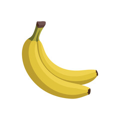 freshness Yellow Bananas isolated vector Illustration on white backgrounds