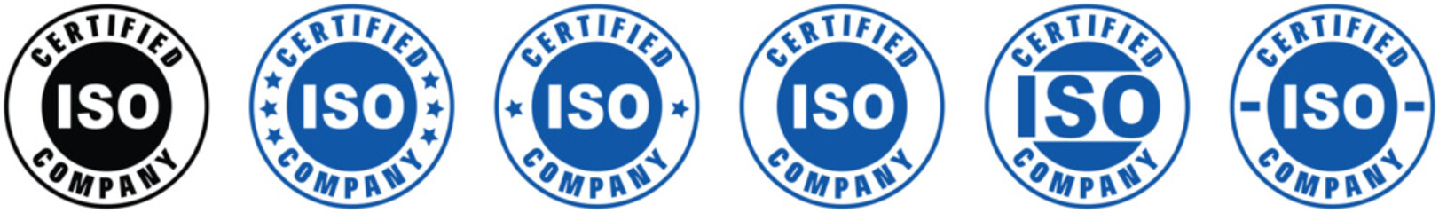 ISO logo certification, Certified Company Certificate ISO Blue vector, Quality Certificate, iso mark certification, ISO certified symbol vector illustration, Certified Company, Quality Certificate