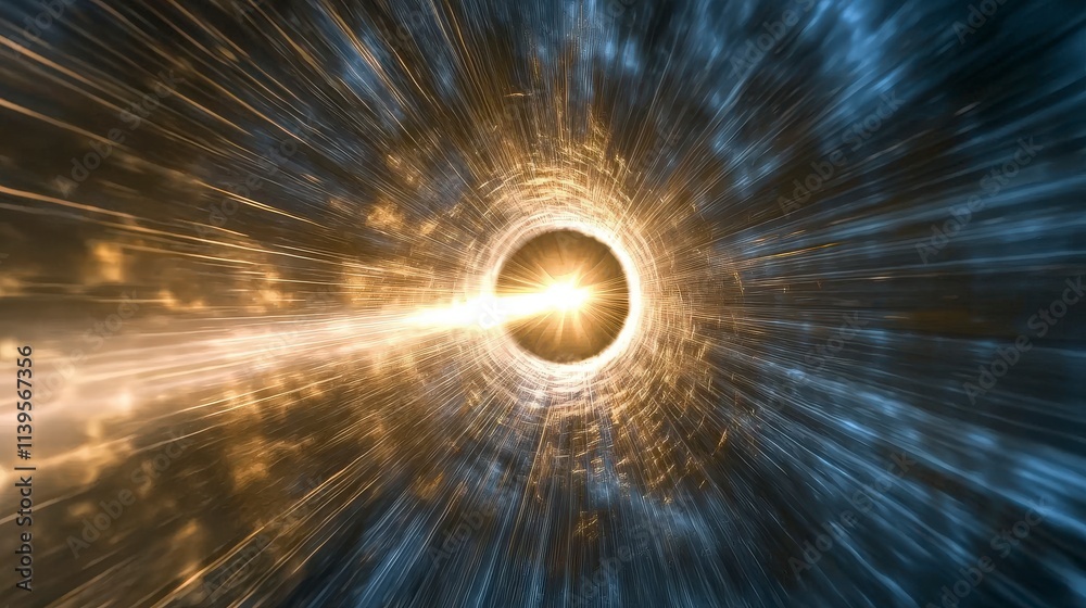 Aufkleber radiant beam of light piercing the cosmic void stunning visuals digital art abstract environment dyn