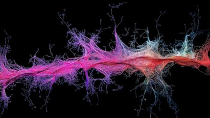 Dynamic flow of colorful lines abstract art digital illustration modern environment close-up visual energy