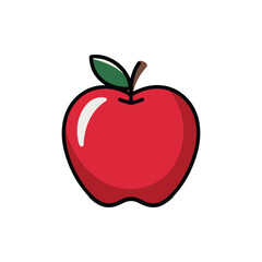 tasty Red Apple Illustration for Healthy Eating and Food Projects isolated vector art on white backgrounds