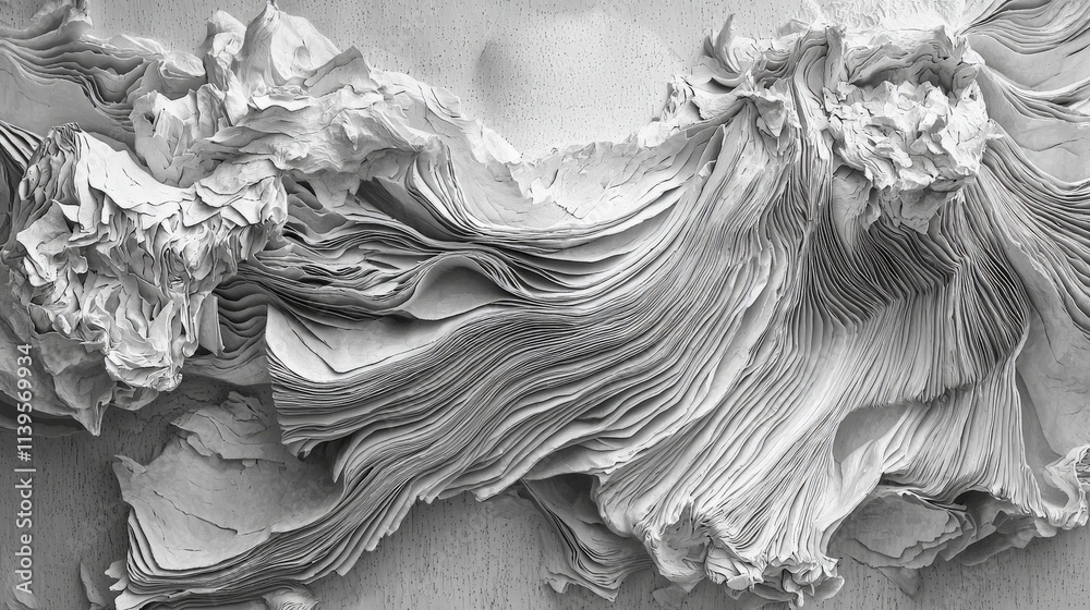 Poster Intricate paper creations unveiled art studio visual art creative space close-up depth in design