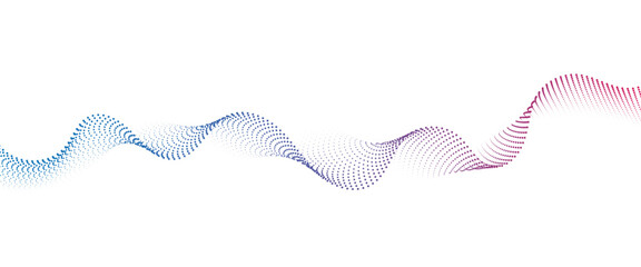 Fototapeta premium Flowing Dot Wave halftone gradient pattern on transparent background 