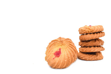 Tasty cookies biscuits on the isolated background,Stack of chocolate chip cookies,cookies, ajwain biscuit in new styles