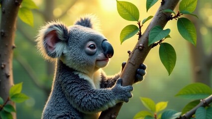 Fototapeta premium Adorable Koala VR Experience - Realistic 3D Photorealistic Images