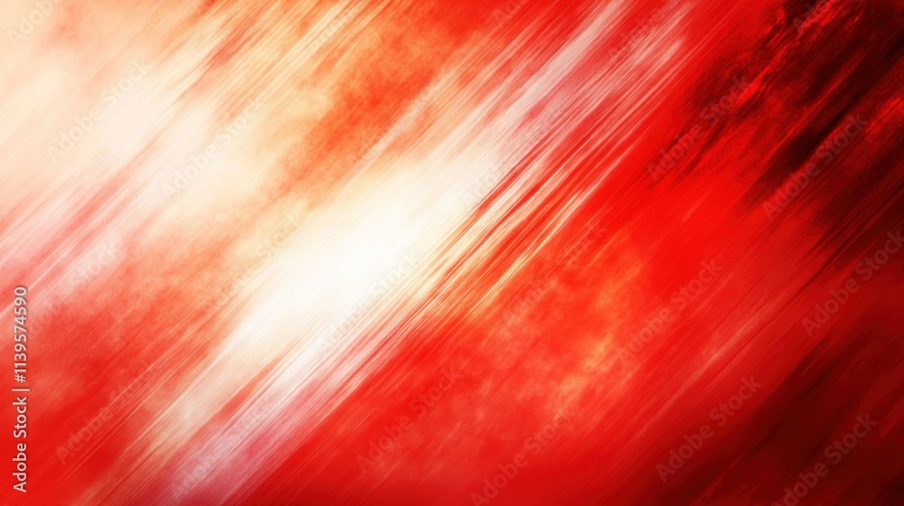 Poster Abstract red and white gradient background with dynamic brush strokes.