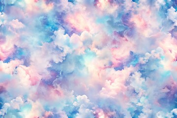 Cloudy Tie Dye Sky Marble Light  Endless Textured Pattern Background - Abstract Art, Celestial Design, Galaxy Wallpaper