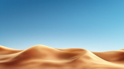 A stunning desert landscape featuring golden sand dunes with smooth