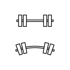 Set of Barbell icon vector