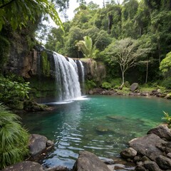 Naklejka premium waterfall in the forest