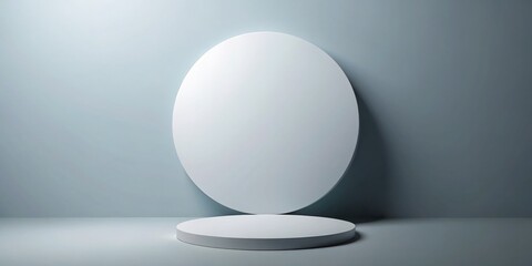 Empty White Round Layout on Grey Background - AI Art, Modern Design, Geometric Shapes, Abstract, Minimalist, Clean, Creative, Elegant, Stylish, Photorealistic, High Resolution,  