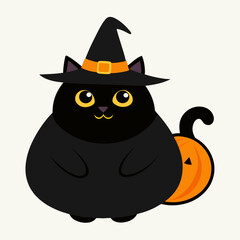 halloween pumpkin with witch hat