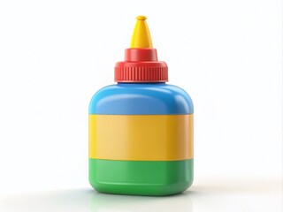 Glue Bottle Isolated - Cartoon Stationery Supply