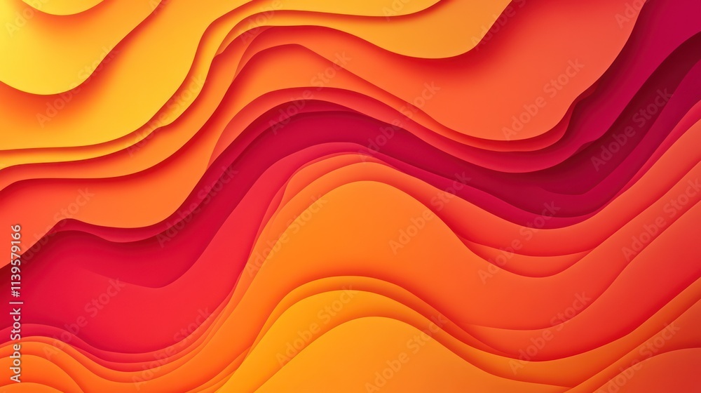 Poster Abstract wave pattern in warm colors, creating a dynamic and visually appealing design.