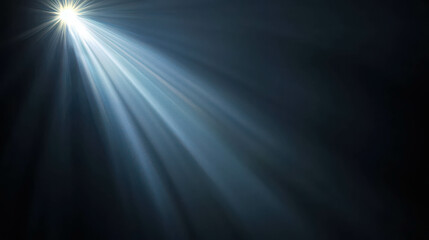 Single Beam of Light Cutting Through the Darkness Illuminating the Scene