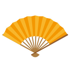 黄色い扇のイラスト