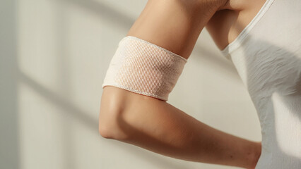 Minimalist Medical Bandage Application in Neutral Tones with Natural Light
