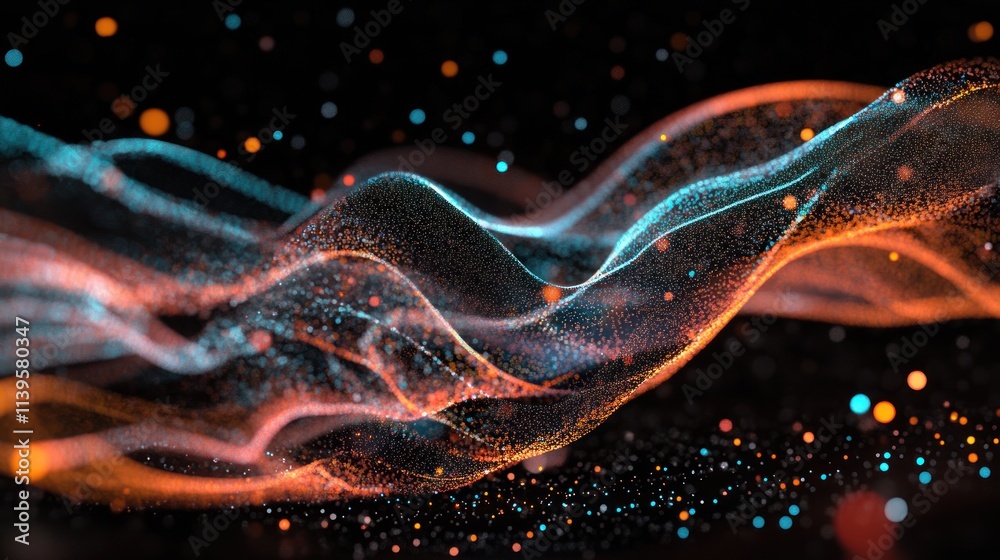 Poster Abstract waves of light and color, creating a dynamic visual effect.