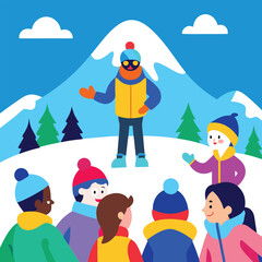 Fototapeta premium group of people in winter