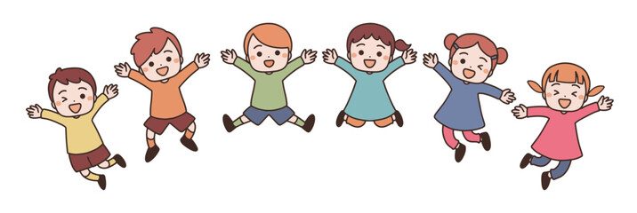 ジャンプする子どもたち