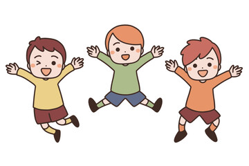 ジャンプする男の子たち