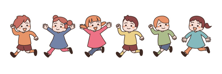 走る子どもたち