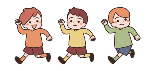 走る男の子たち